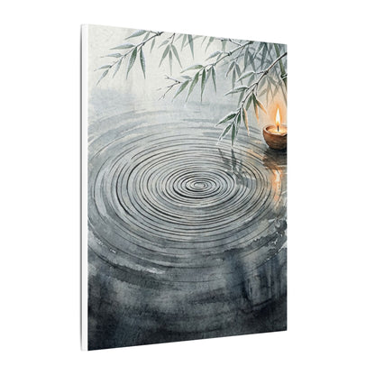 Water Ripple Sumi E Canvas Art | Calm Zen Art