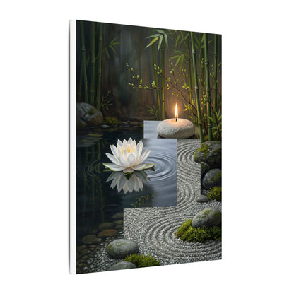 Candlelight Lotus Flower Canvas Art - Zen Kanso