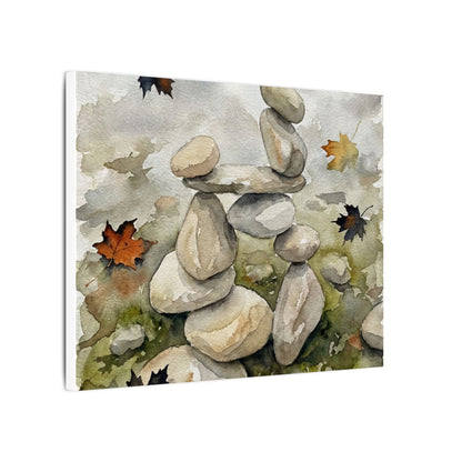 Overcast River Stones Canvas Art - Japandi Fukinsei