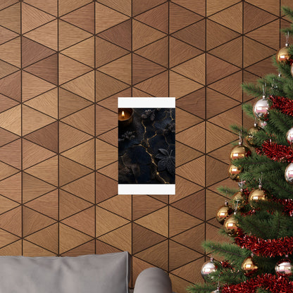 Luxurious Cracked Earth Wall Art Print - Moody Minimal Dark Japandi