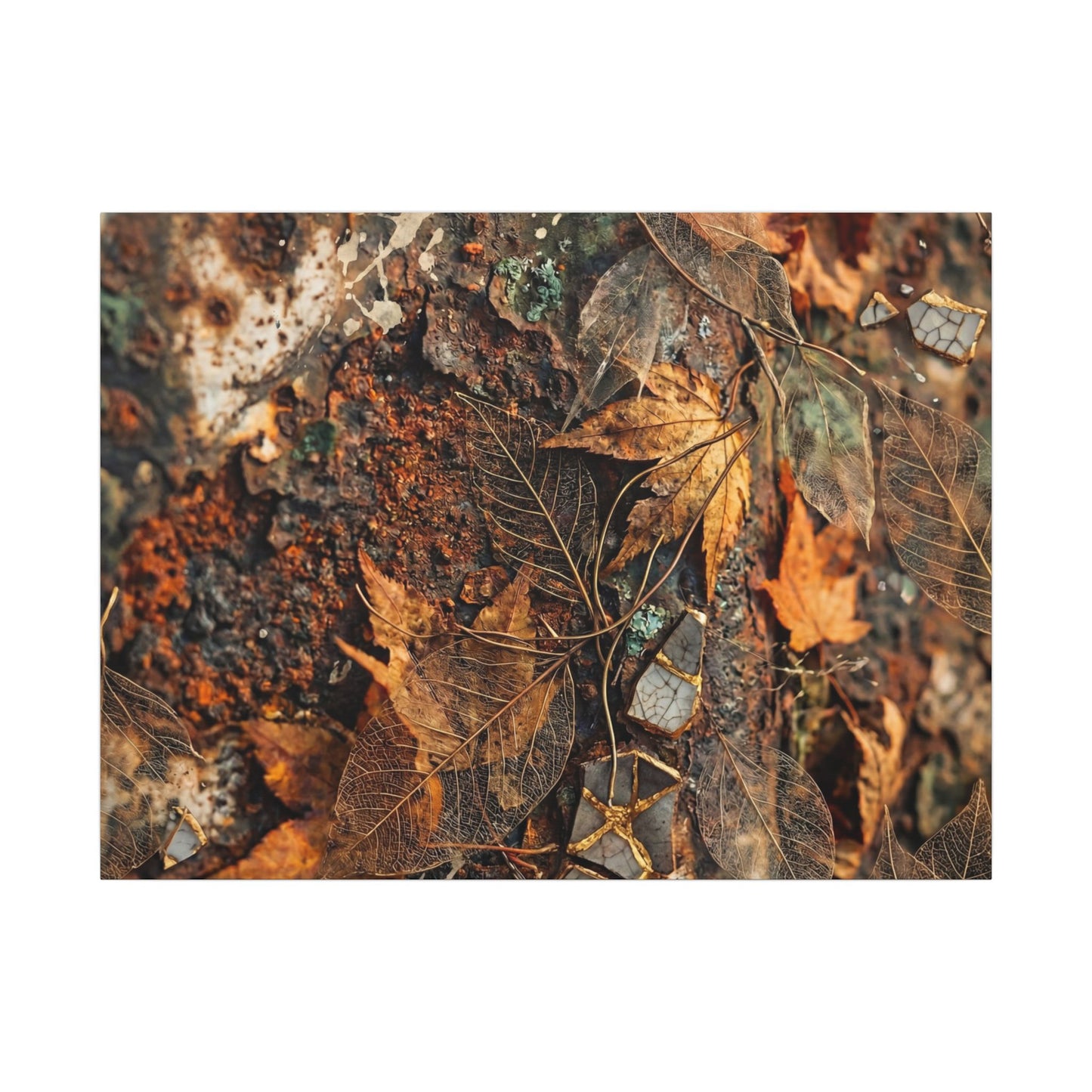 Rust Patina Canvas Art | Autumn Japandi Texture Art Art Print
