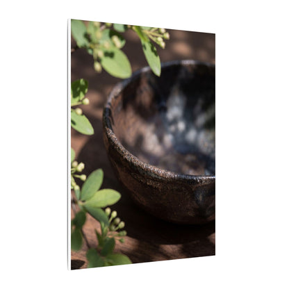 Ceramic Bowl Shadow Zen Canvas Art | Moody Dark Japandi Art