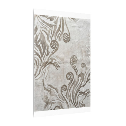 Japandi Fern Unfurling in Overcast | Japanese Pattern Canvas Art