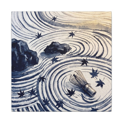 Zen Rock Garden in Golden Hour | Sumi E Canvas Art