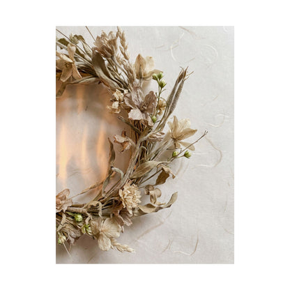 Spring Dried Flowers Japanese Pattern Wall Art Print | Warm Decor