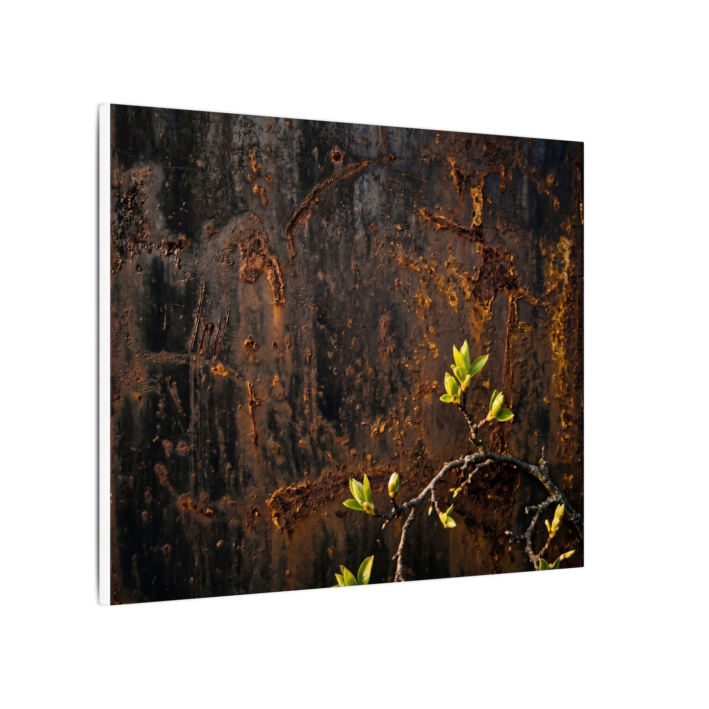 Golden Hour Rust Patina Canvas Art - Dark Japandi Fukinsei