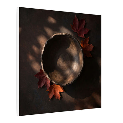 Ceramic Bowl Canvas Art | Autumn Dark Japandi Dark Texture Art