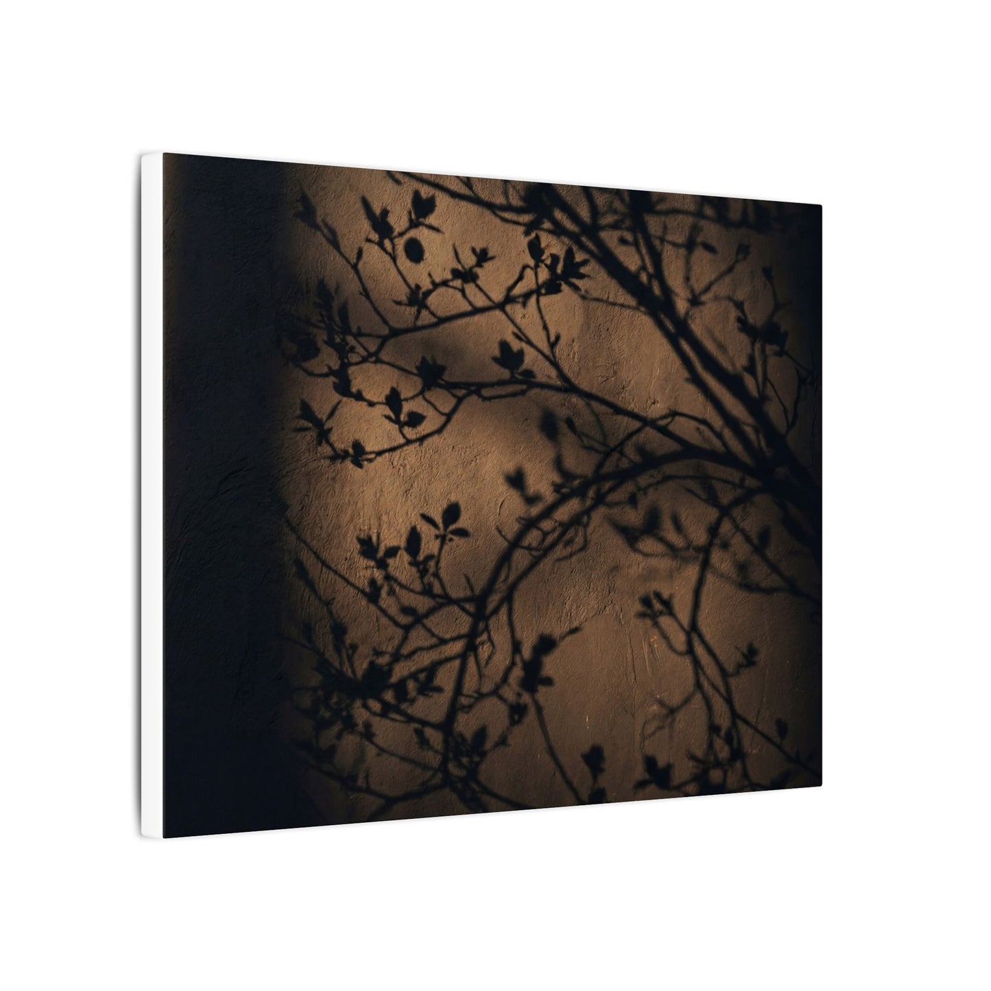 Dark Japandi Shadow Play in Golden Hour | Shadow Zen Canvas Art