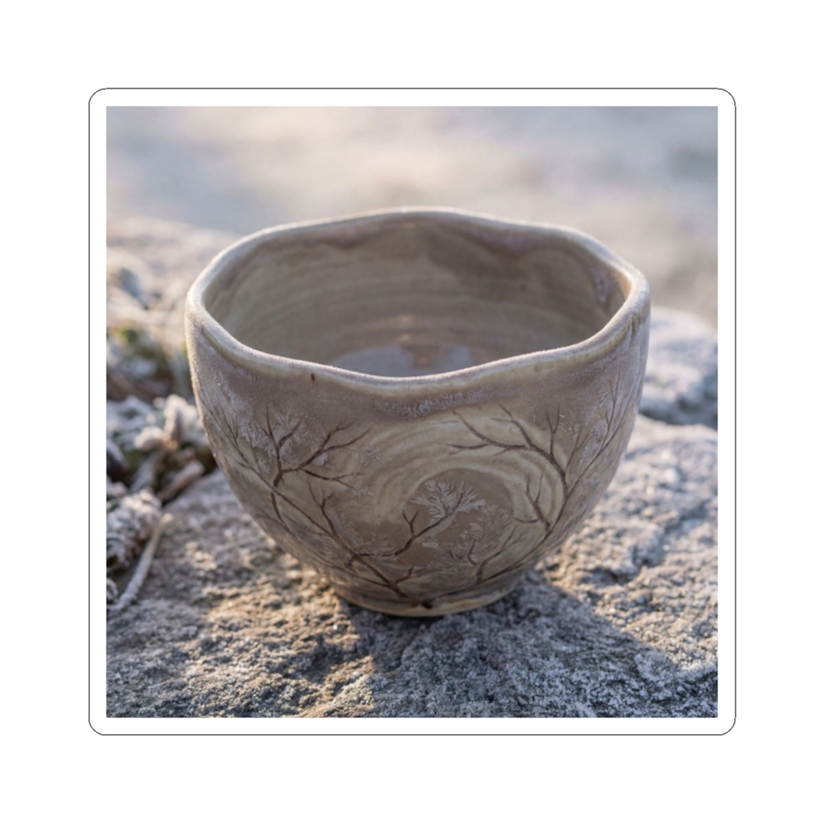 Dawn Ceramic Bowl Sticker - Japandi Seijaku Art Print