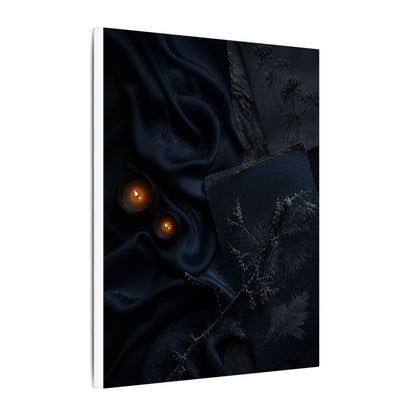 Candlelight Silk Drape Canvas Art - Dark Japandi Kanso