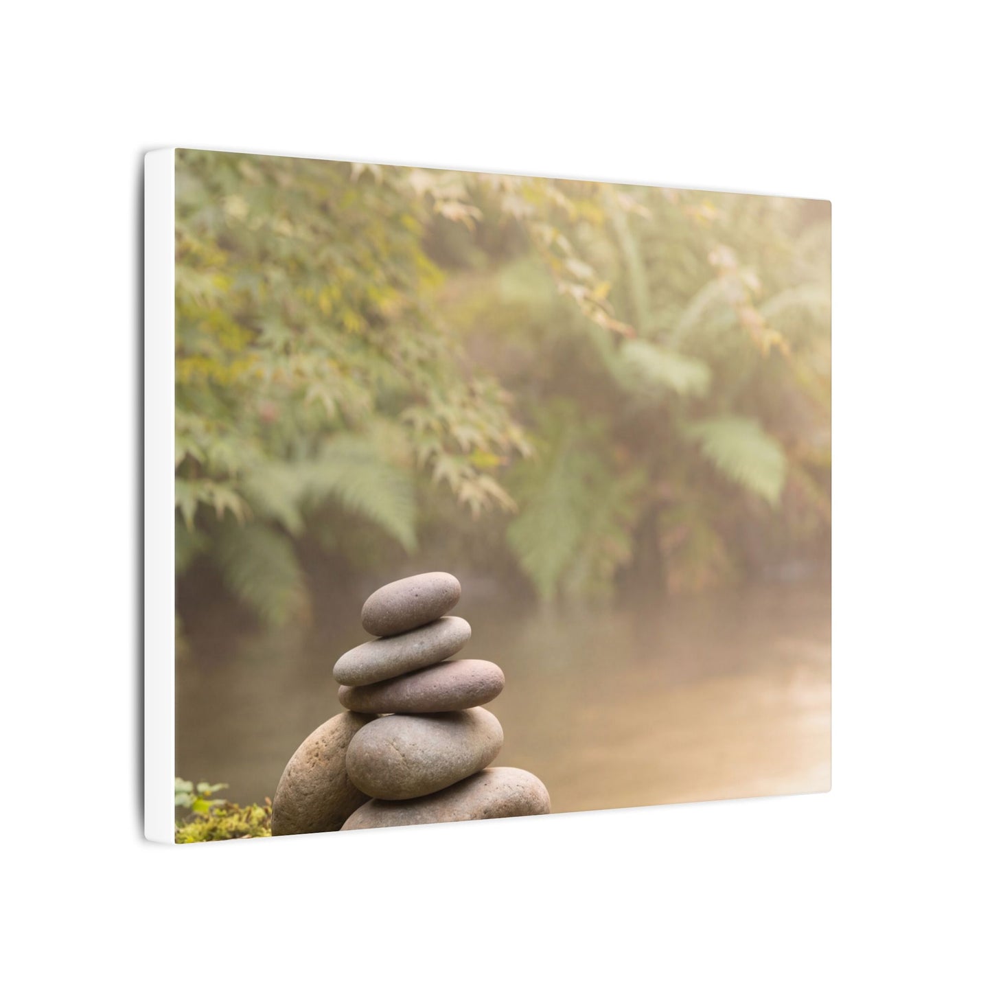 Cozy River Stones Canvas Art - Japanese Pattern Japandi