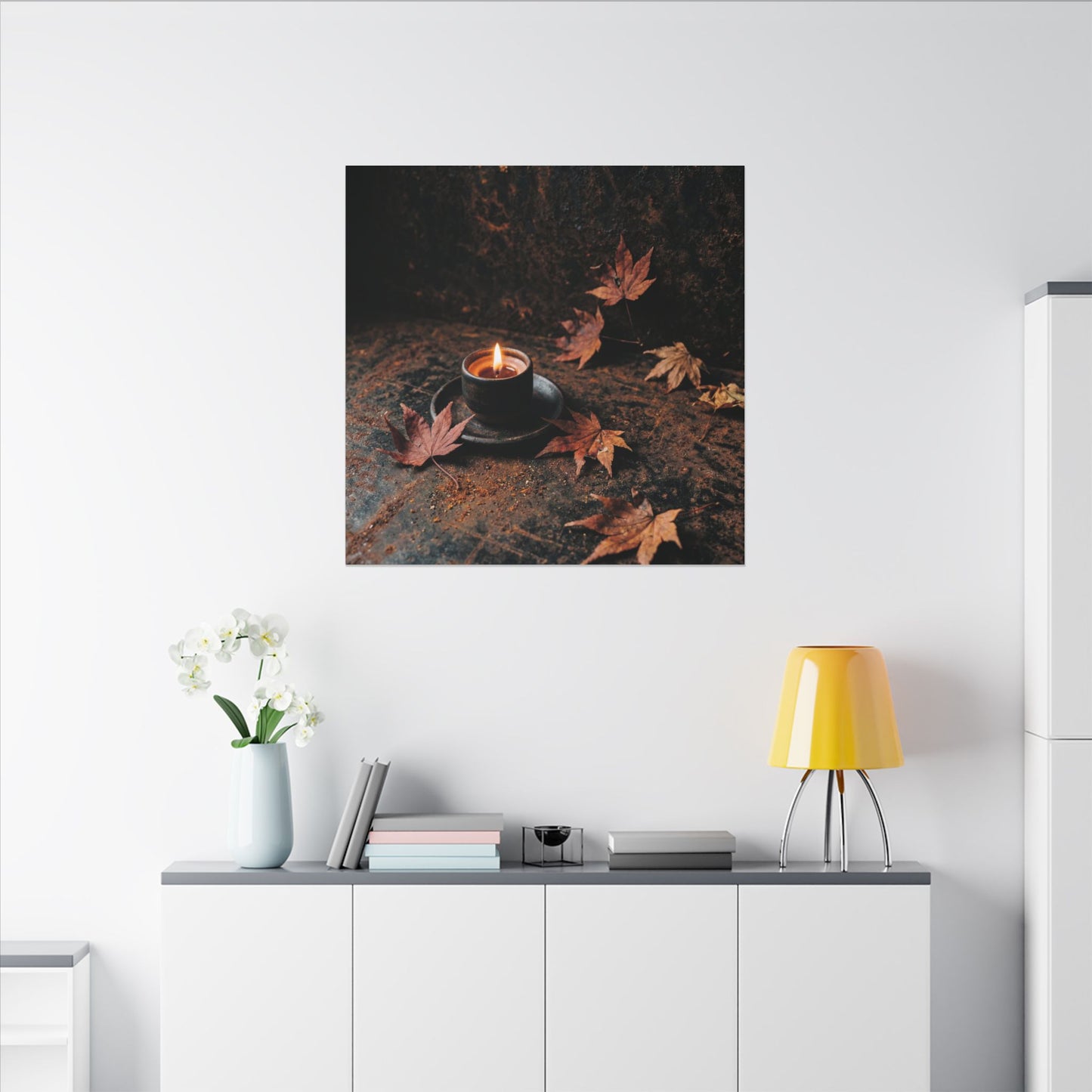 Autumn Rust Patina Shadow Zen Canvas Art | Sophisticated Decor