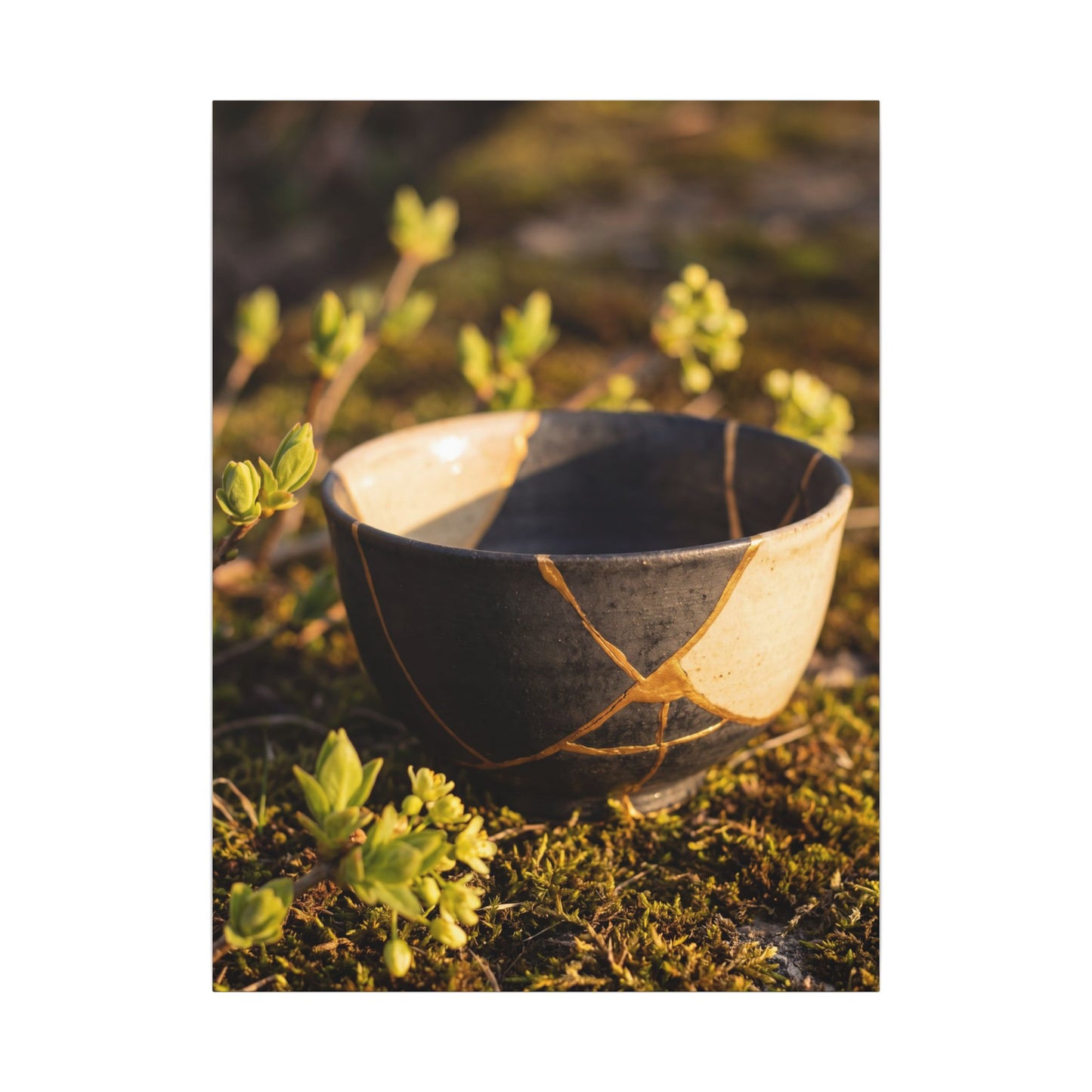 Seijaku Broken Pottery Canvas Art - Kintsugi Gold Repair