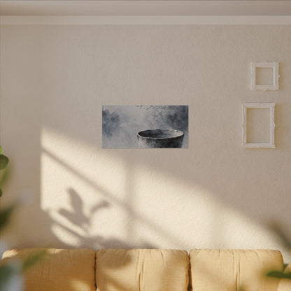 Seijaku Ceramic Bowl Canvas Art - Zen Sumi E