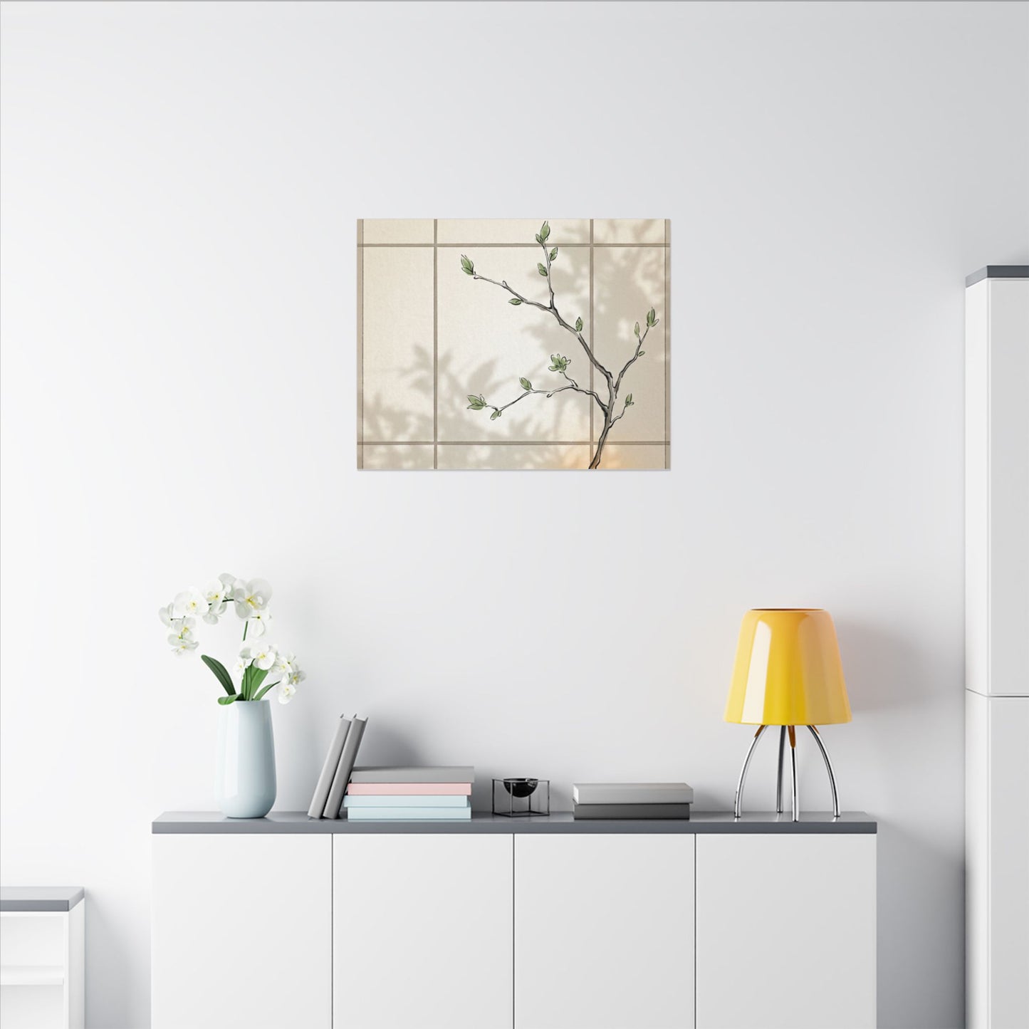 Shoji Screen Spring Canvas Art | Japandi Cozy Design