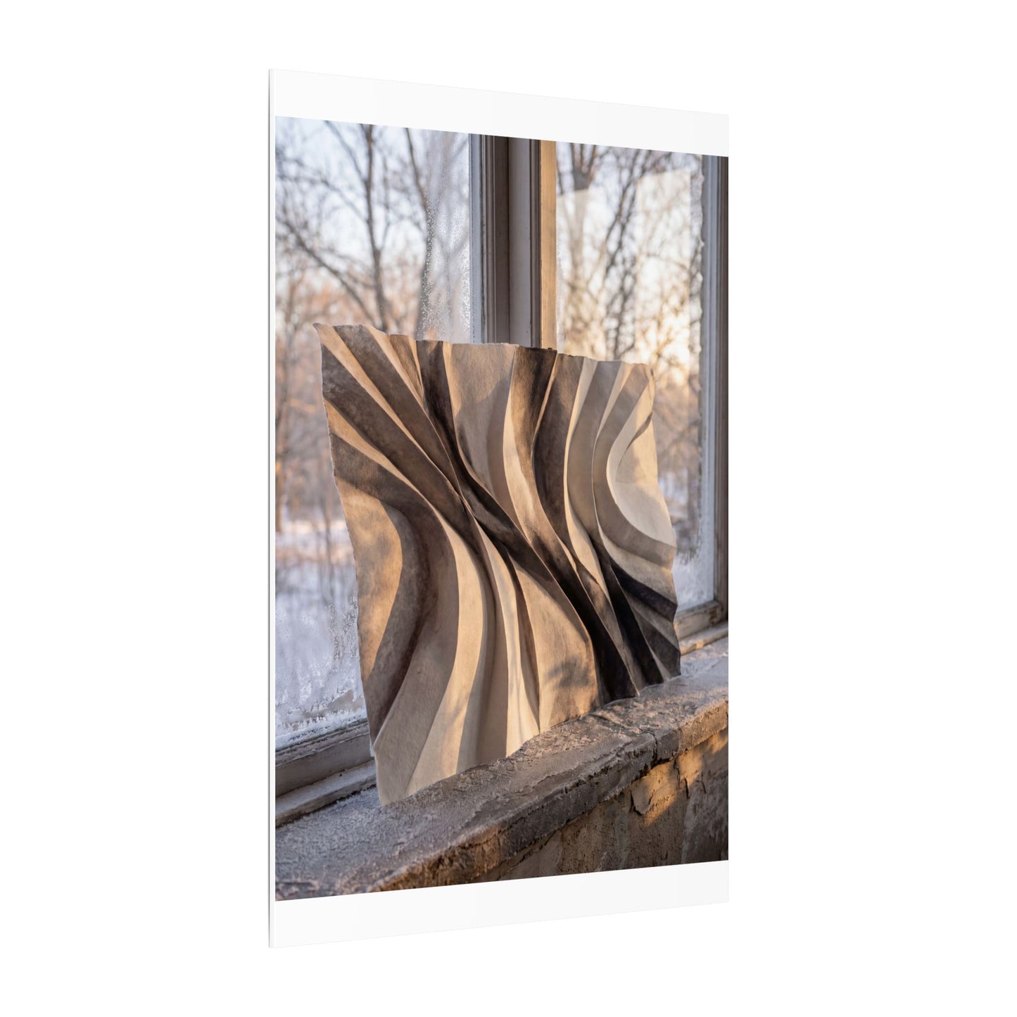 Mono No Aware Paper Fold Canvas Art - Japandi Minimal Line