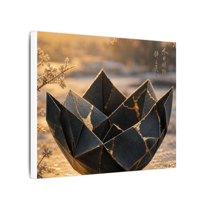 Kintsugi Paper Fold in Golden Hour | Gold Repair Canvas Art