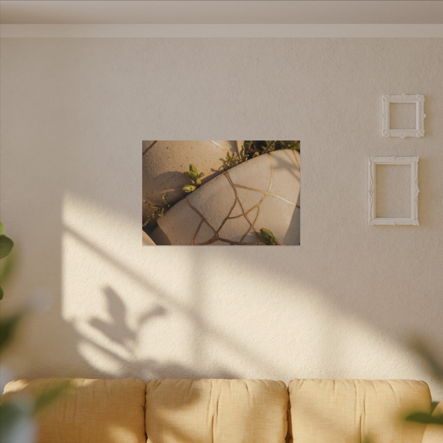 Spring Broken Pottery Gold Vein Canvas Art | Beautiful Decor