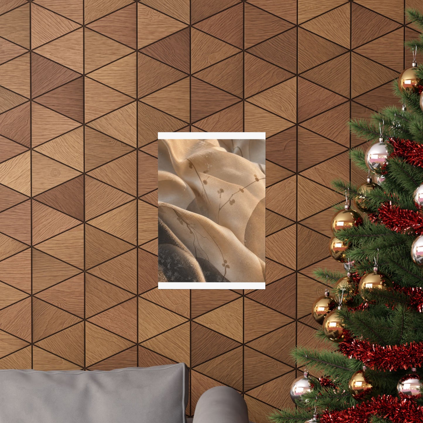 Silk Drape Winter Wall Art Print | Japandi Cozy Design