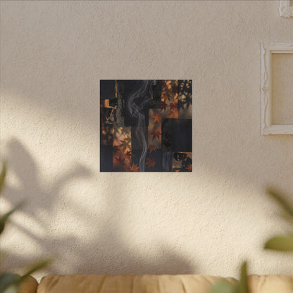 Autumn Incense Smoke Dark Texture Canvas Art | Sophisticated Decor
