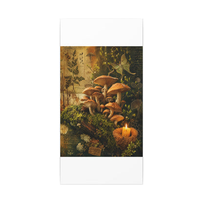 Spring Wild Mushrooms Herbarium Canvas Art | Earthy Decor