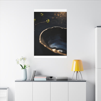 Ma Ceramic Bowl Canvas Art - Dark Japandi Shadow Zen