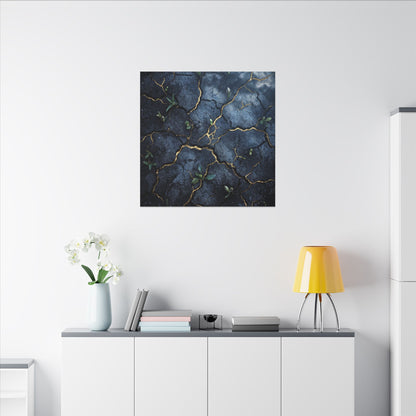 Cracked Earth Spring Canvas Art | Kintsugi Healing Design