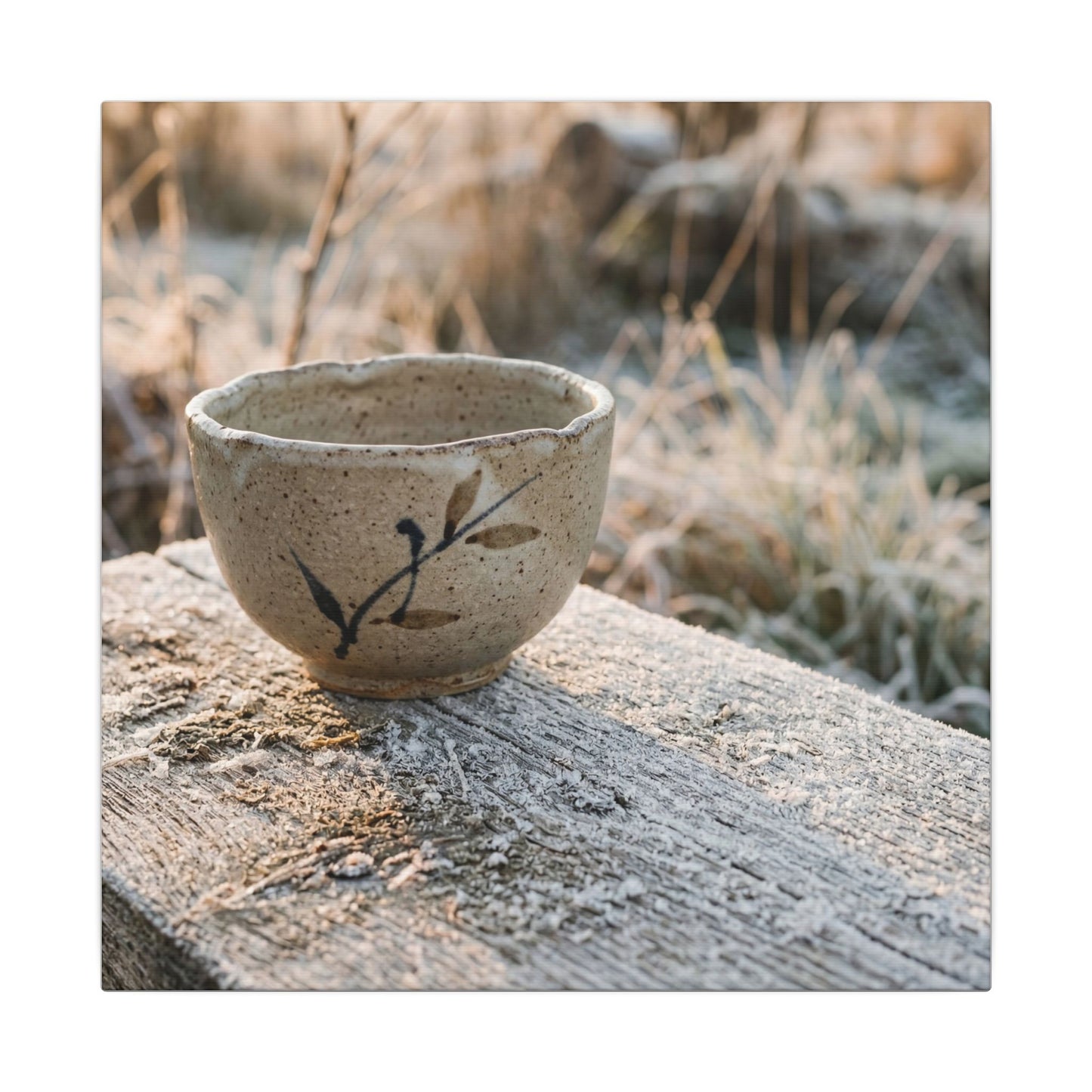 Golden Hour Ceramic Bowl Canvas Art - Japandi Ma