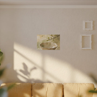 Warm Ceramic Bowl Canvas Art - Watercolor Japandi