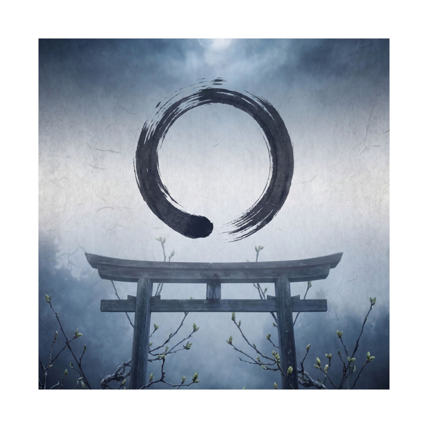 Spring Torii Gate Enso Wall Art Print | Calm Decor