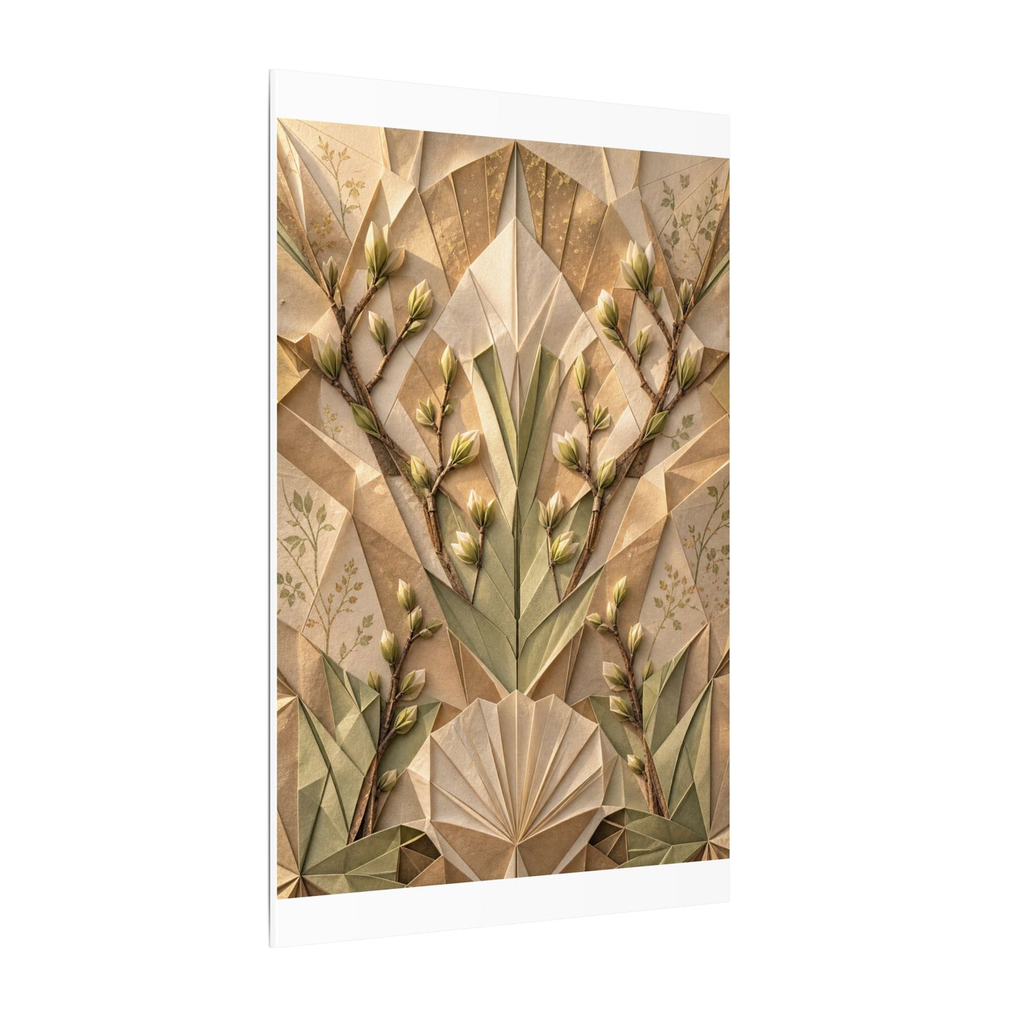 Kanso Paper Fold Canvas Art - Japandi Japanese Pattern