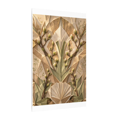 Kanso Paper Fold Canvas Art - Japandi Japanese Pattern