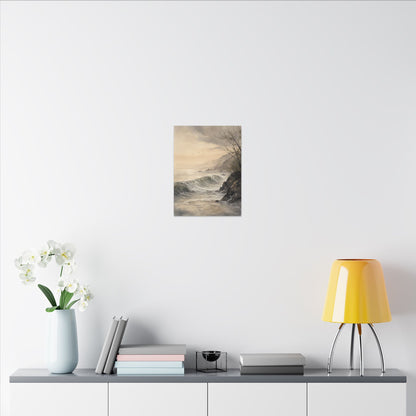 Ocean Wave Spring Canvas Art | Japandi Elegant Design