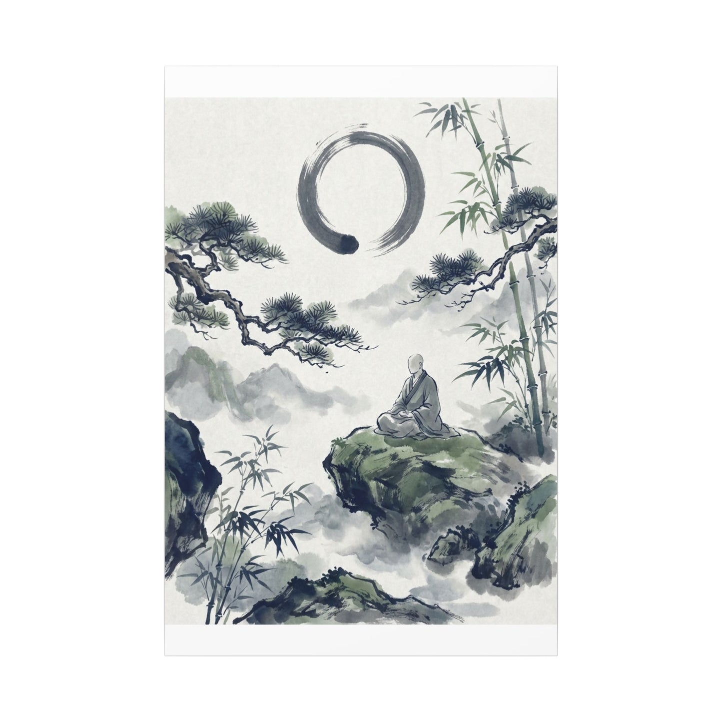 Zen Sumi-e Canvas Art