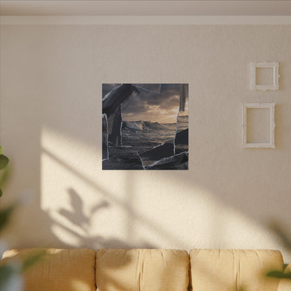 Fukinsei Ocean Wave Canvas Art - Dark Japandi Shadow Zen