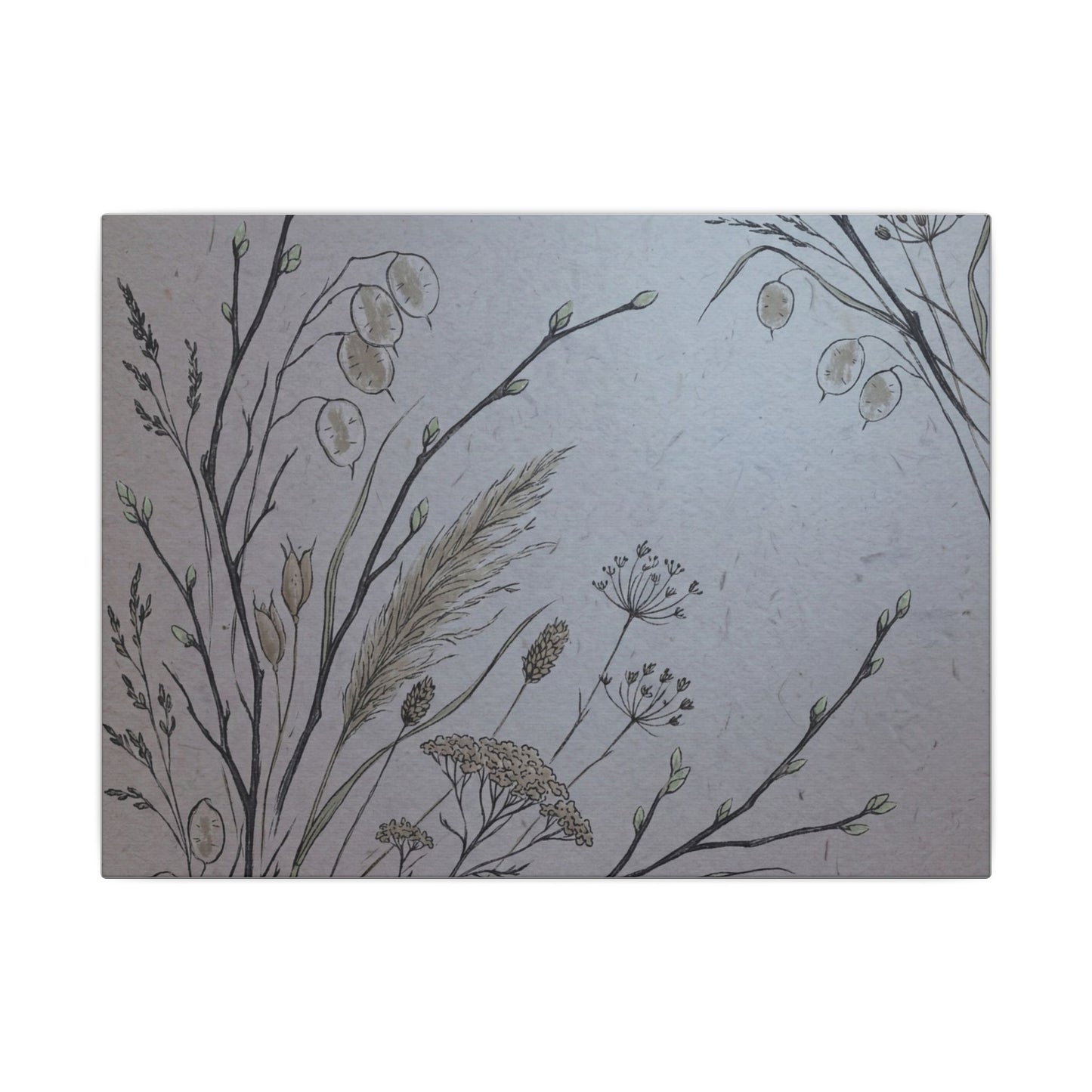 Spring Dried Flowers Japanese Pattern Canvas Art | Cozy Decor Art Print