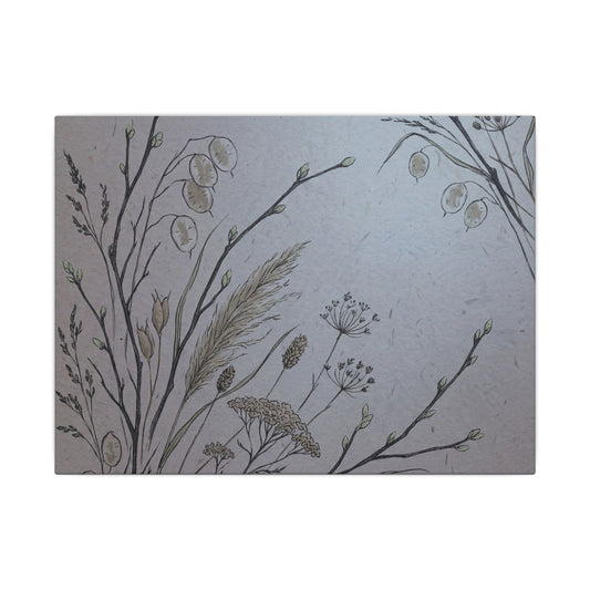 Spring Dried Flowers Japanese Pattern Canvas Art | Cozy Decor Art Print