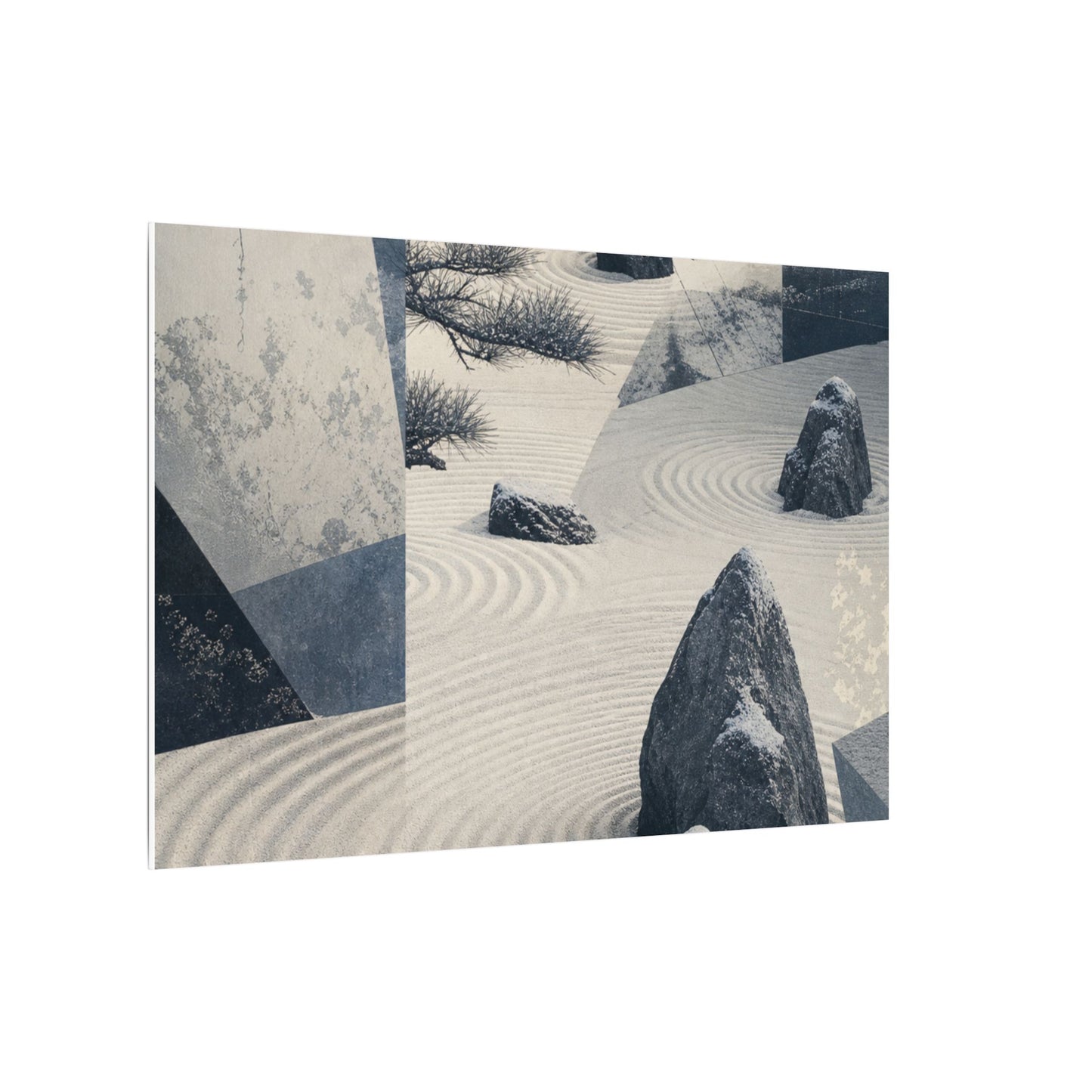 Seijaku Rock Garden Canvas Art - Zen Ukiyo E Inspired