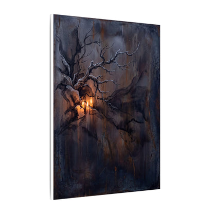 Winter Rust Patina Charcoal Ink Canvas Art | Atmospheric Decor