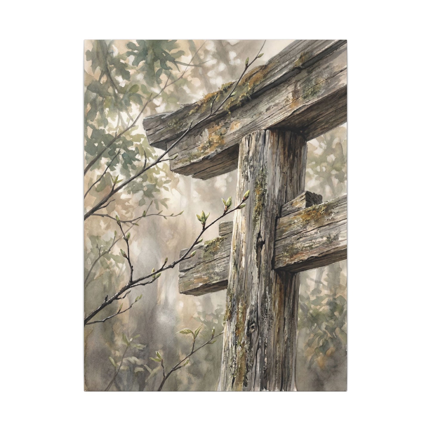 Torii Gate Spring Canvas Art | Japandi Neutral Design