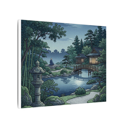 Summer Moonlit Garden Ukiyo E Inspired Canvas Art | Serene Decor