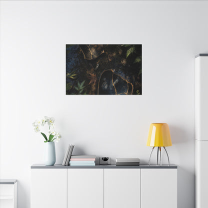 Dark Japandi Broken Pottery in Dappled | Shadow Zen Canvas Art
