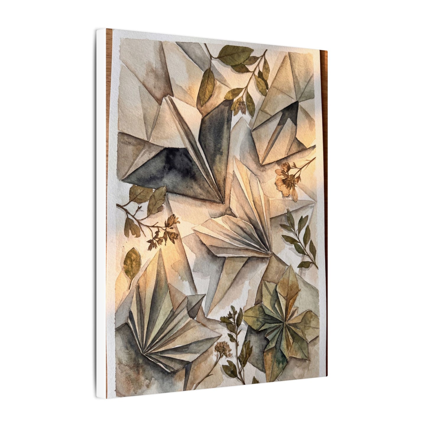 Golden Hour Paper Fold Canvas Art - Japandi Seijaku