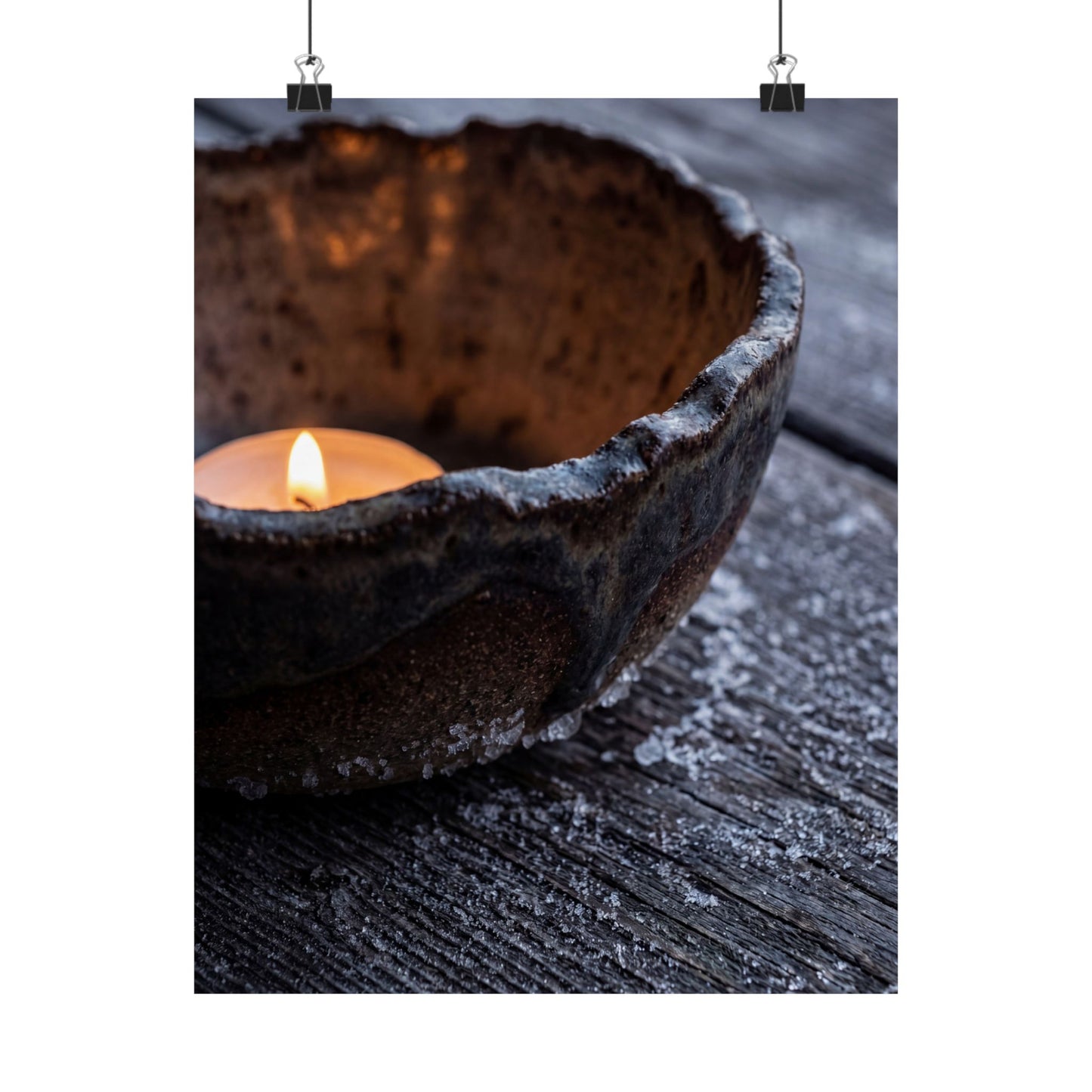 Sophisticated Ceramic Bowl Wall Art Print - Moody Minimal Dark Japandi Art Print