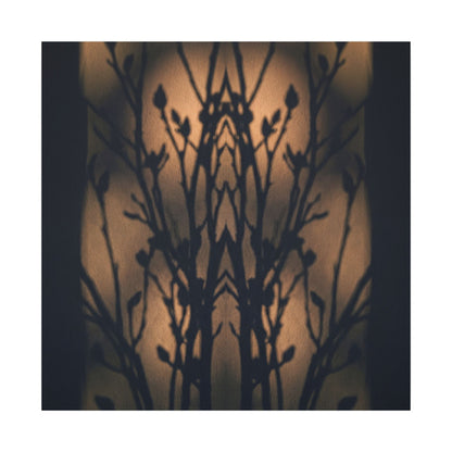 Dark Japandi Shadow Play in Golden Hour | Shadow Zen Canvas Art