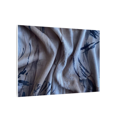 Silk Drape Winter Canvas Art | Japandi Earthy Design