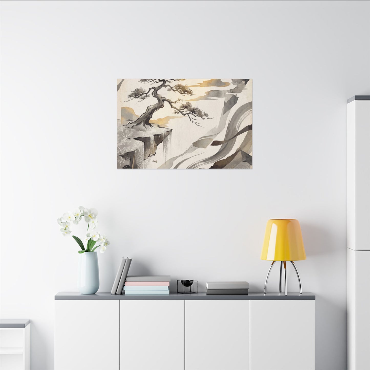Golden Hour Pine Tree Canvas Art - Japandi Seijaku