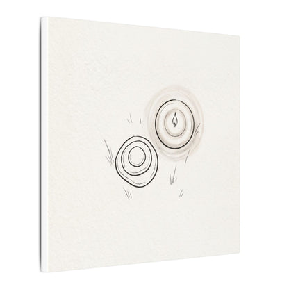 River Stones Canvas Art | Winter Japandi Minimal Line Art
