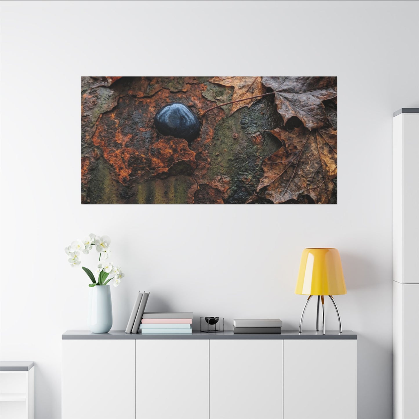 Datsuzoku Rust Patina Canvas Art - Dark Japandi Moody Minimal