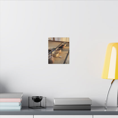 Kintsugi Tea Ceremony in Golden Hour | Gold Repair Canvas Art